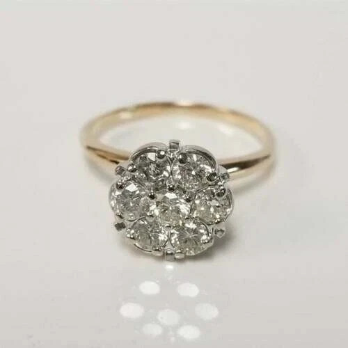 Cluster flower shape ring 14k - ring,